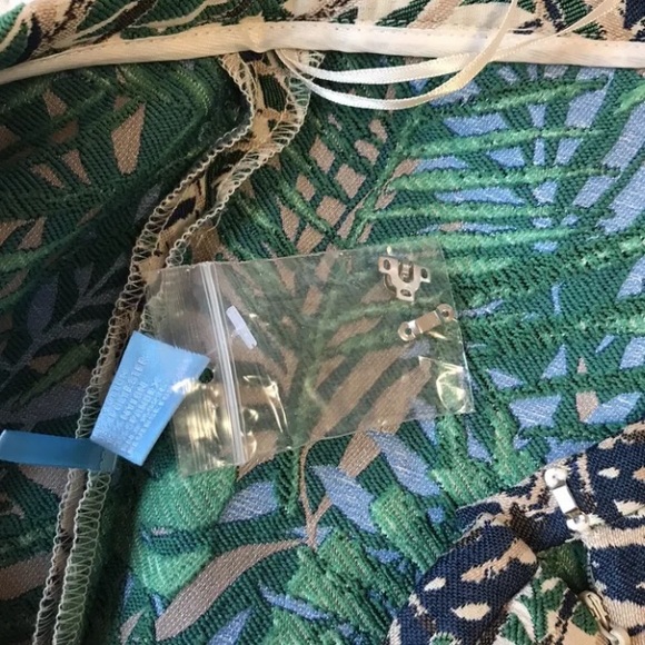 J.McLaughlin Margot Botanical Jacquard Blue/ Green Pants New Sz8 - Picture 7 of 9